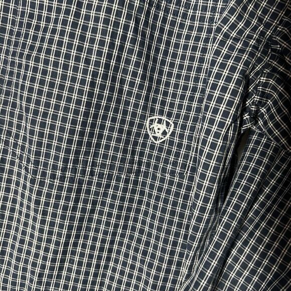Ariat Shirt Mens Size M Pro Series Long Sleeve Button Down Blue Plaid Western - Picture 3 of 5